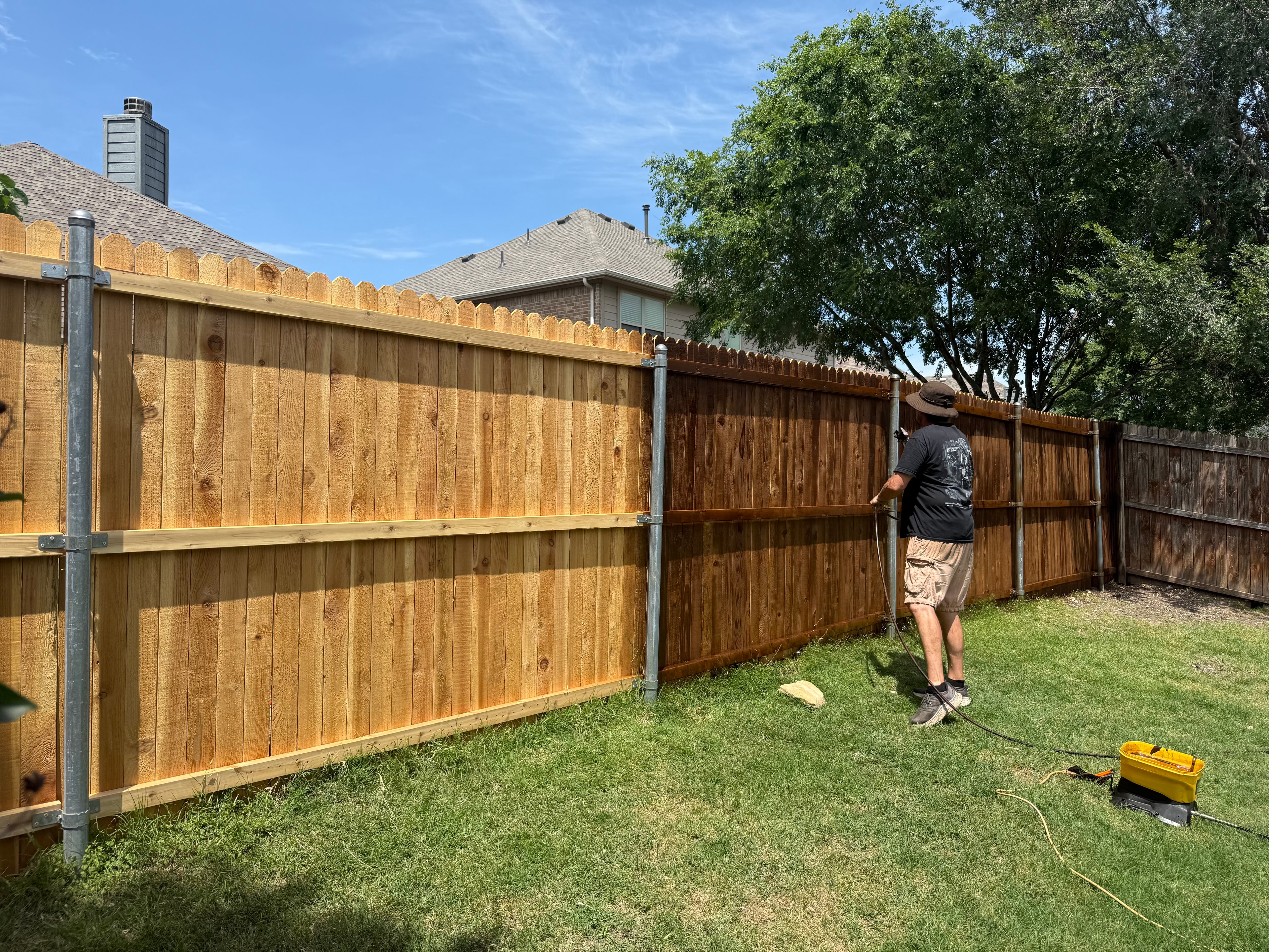 New fence installation in progress — North Texas